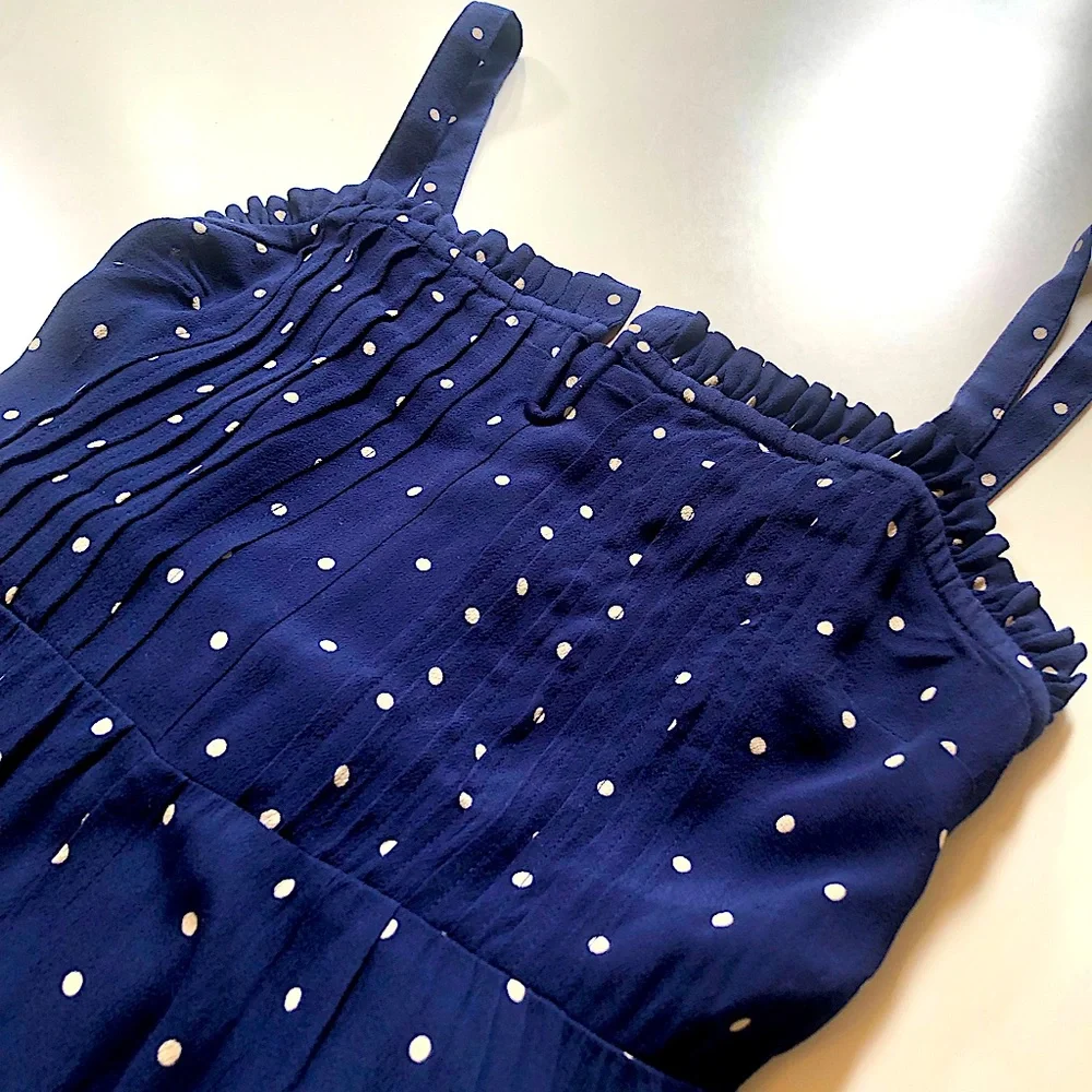 Madewell Pintuck Cami Jumpsuit in polka dot - Picture 2 of 5